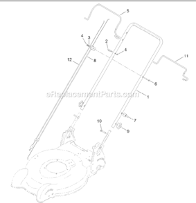 Handle Assembly Diagram and Parts List for 312000001-312999999 - 2012 Lawn Boy Lawn Mower